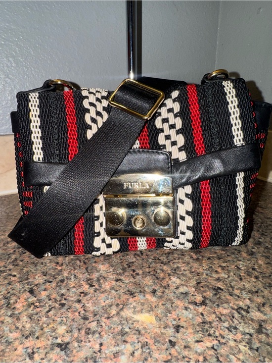 Furla Handbags - FURLA Metropolis RARE!!! Woven Stripe Crossbody Shoulder Bag